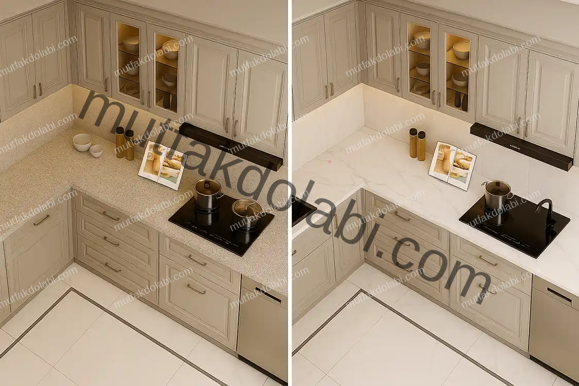 granit ve porselen tezgah